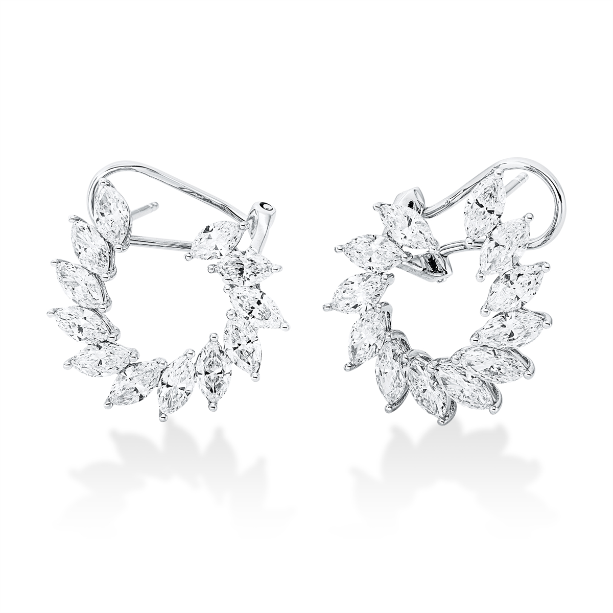 marquise  exclusive earrings in white gold