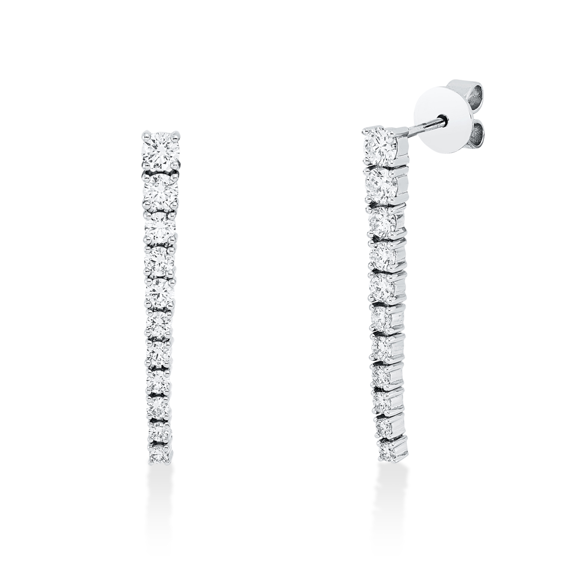 diamond full cut  modern woman studs in white gold