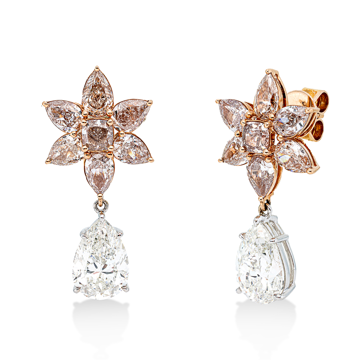 fancy colored diamond earrings - 2W780
