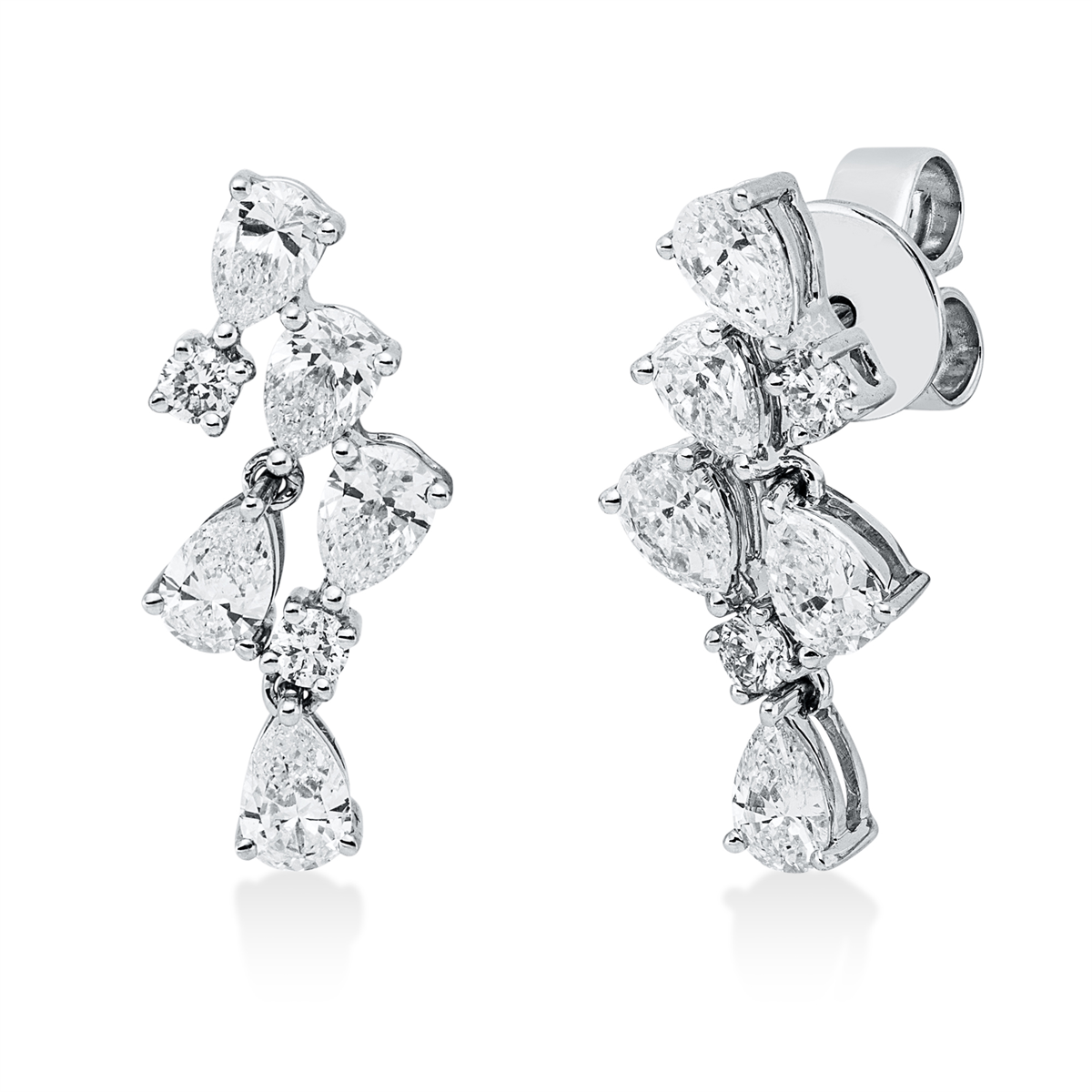 diamond full cut  modern woman studs in white gold