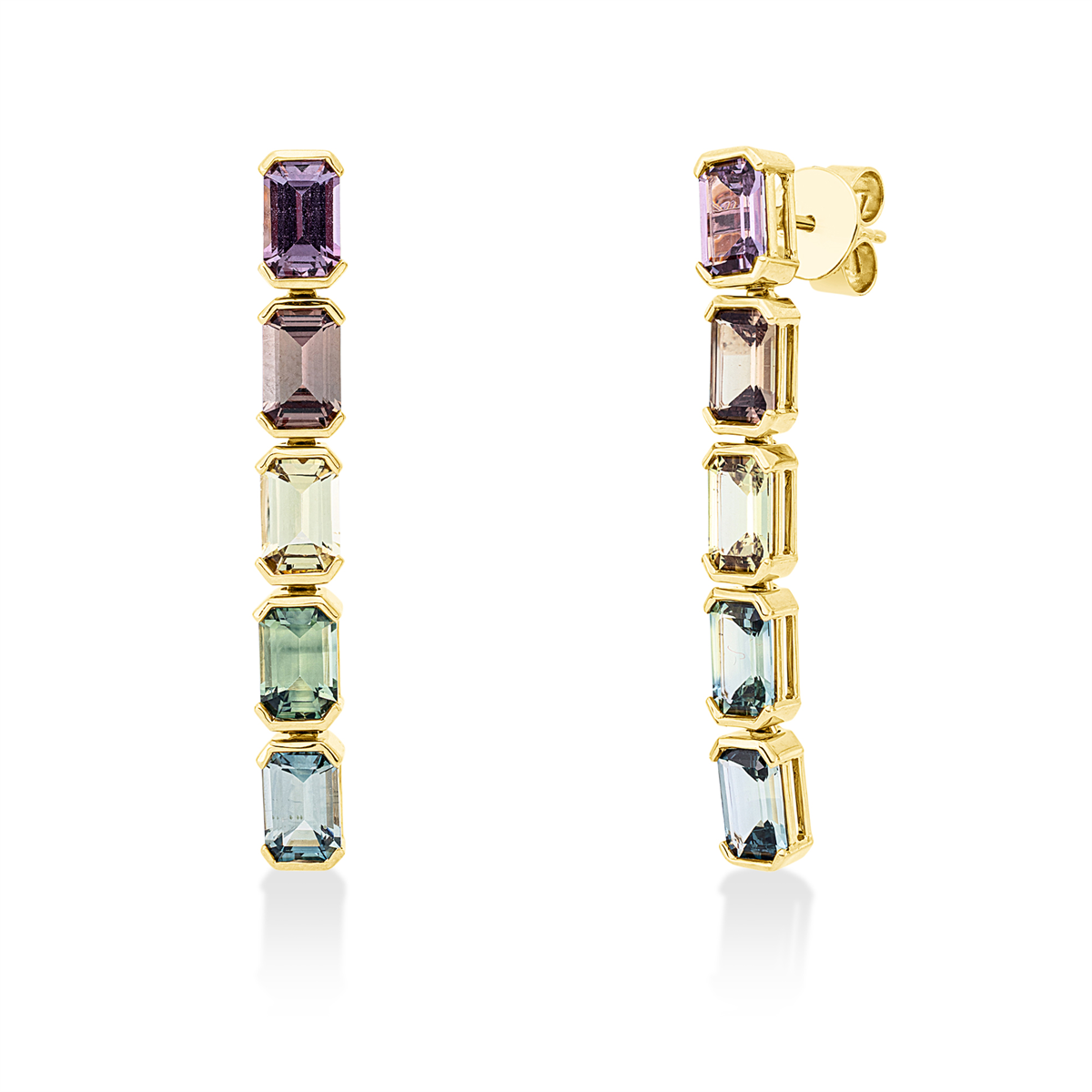 colored stone fashion earrings - 2W898