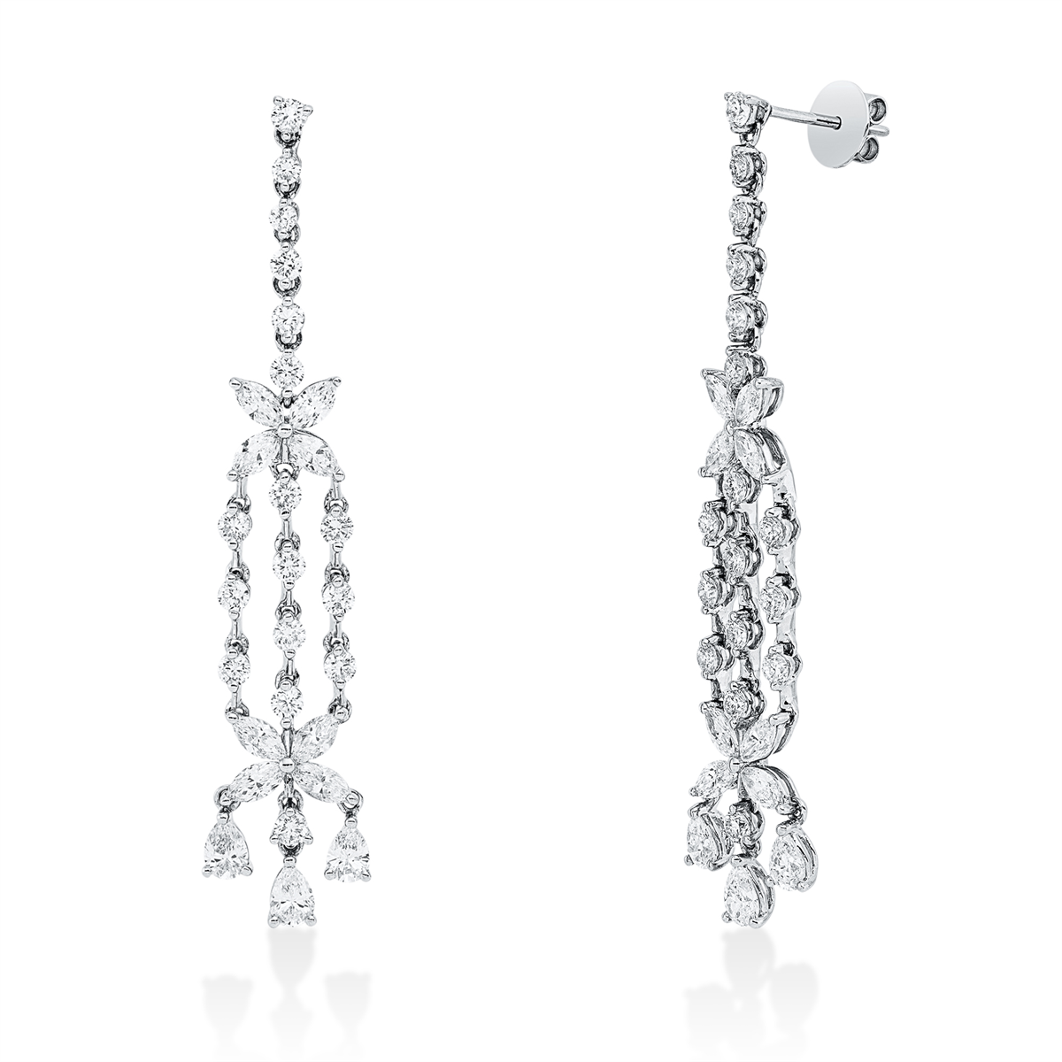 diamond full cut  exclusive earrings in white gold