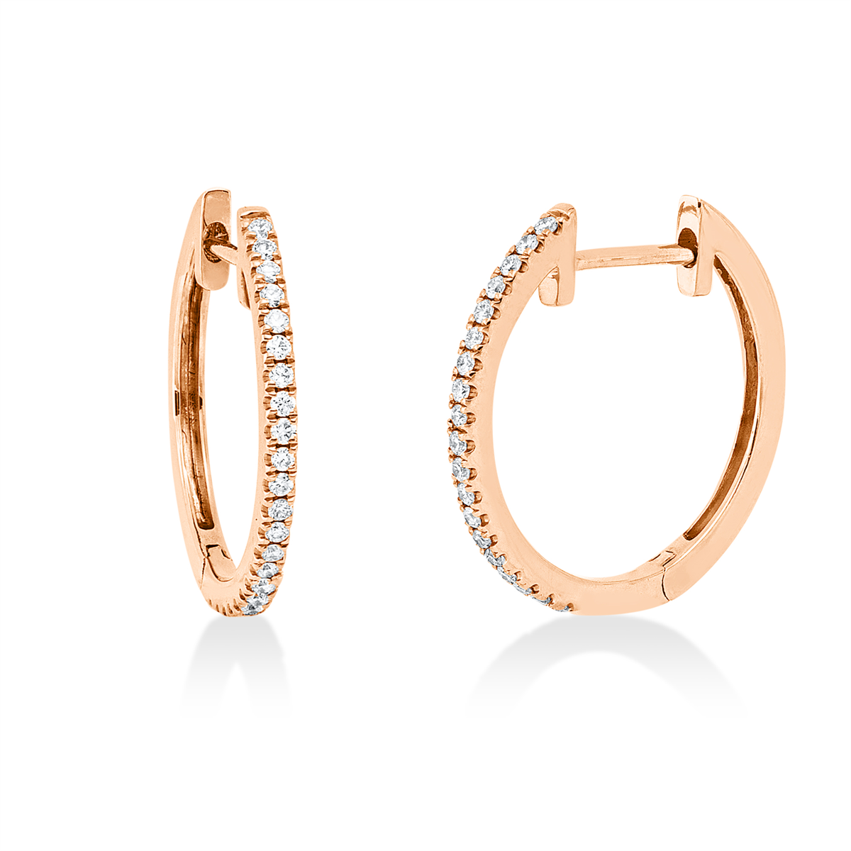 diamond full cut  multi-stone hoops & huggies in red gold