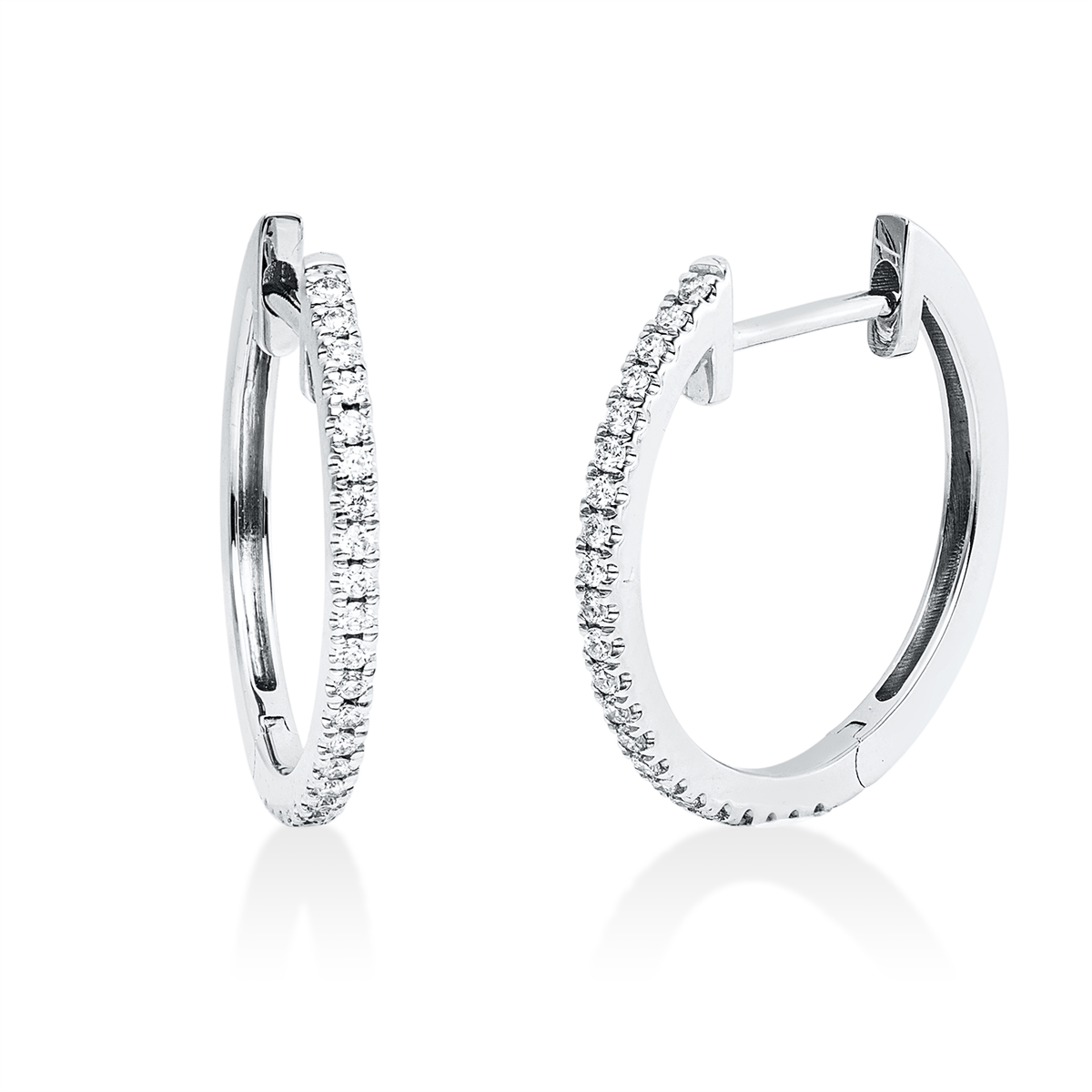 diamond full cut  multi-stone hoops & huggies in white gold