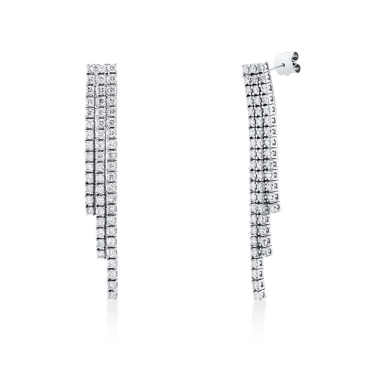 diamond full cut  multi-stone earrings in white gold