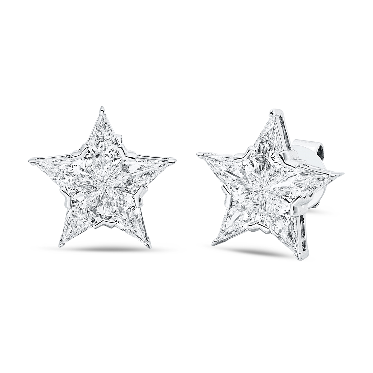 fantasy-cut  illusion classic studs in white gold