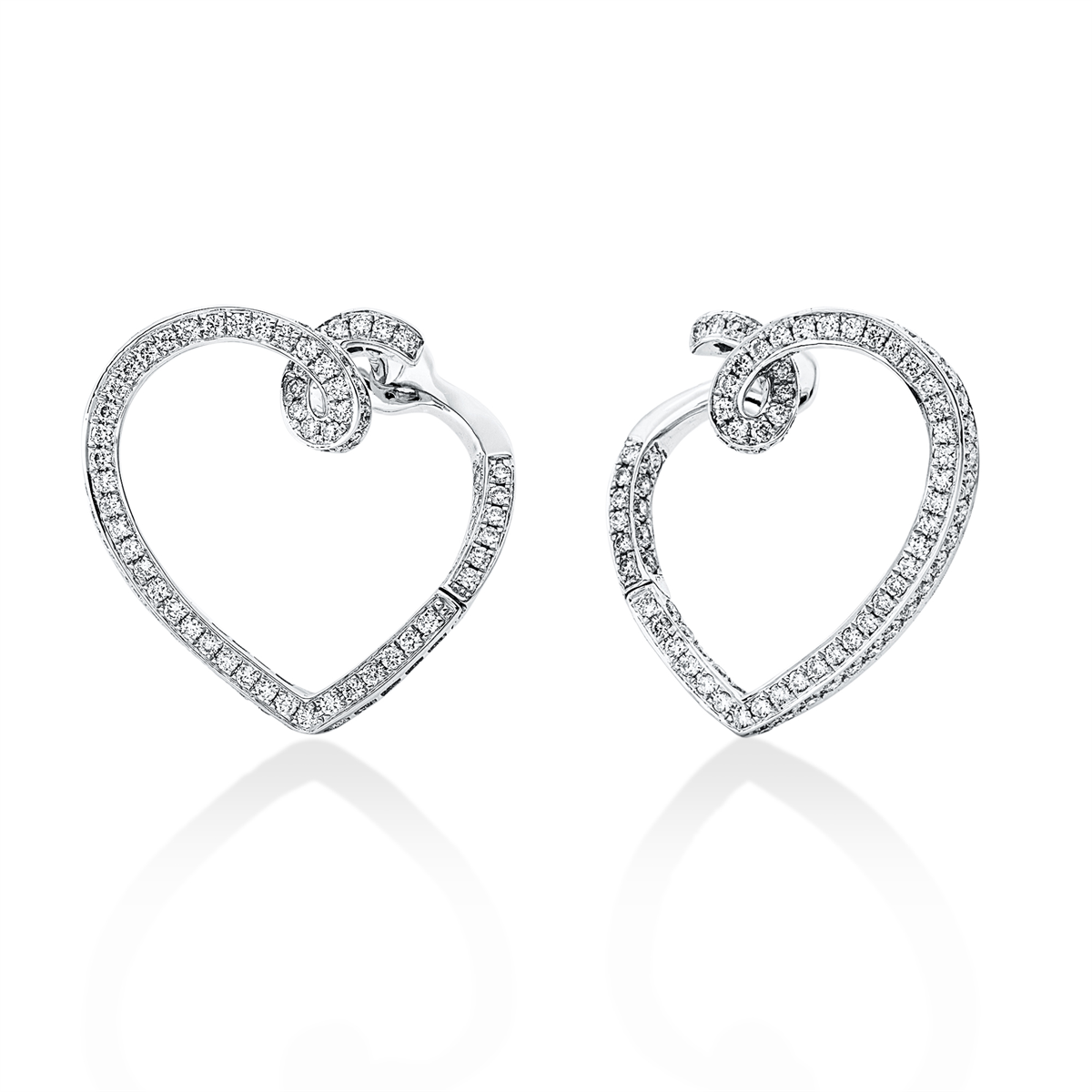 diamond full cut  modern woman hoops & huggies in white gold