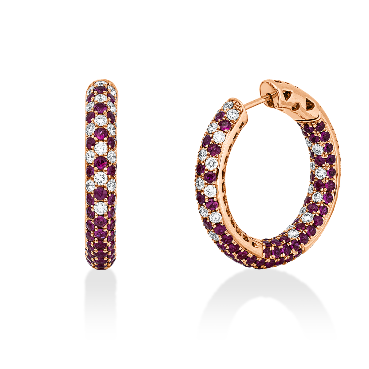 colored stone classic hoops & huggies - 2X176