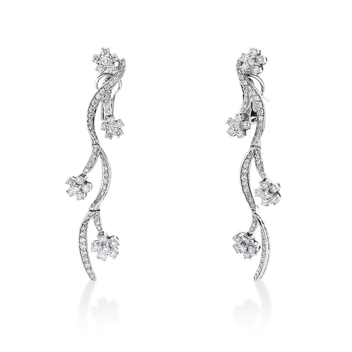 diamond full cut  exclusive earrings in white gold