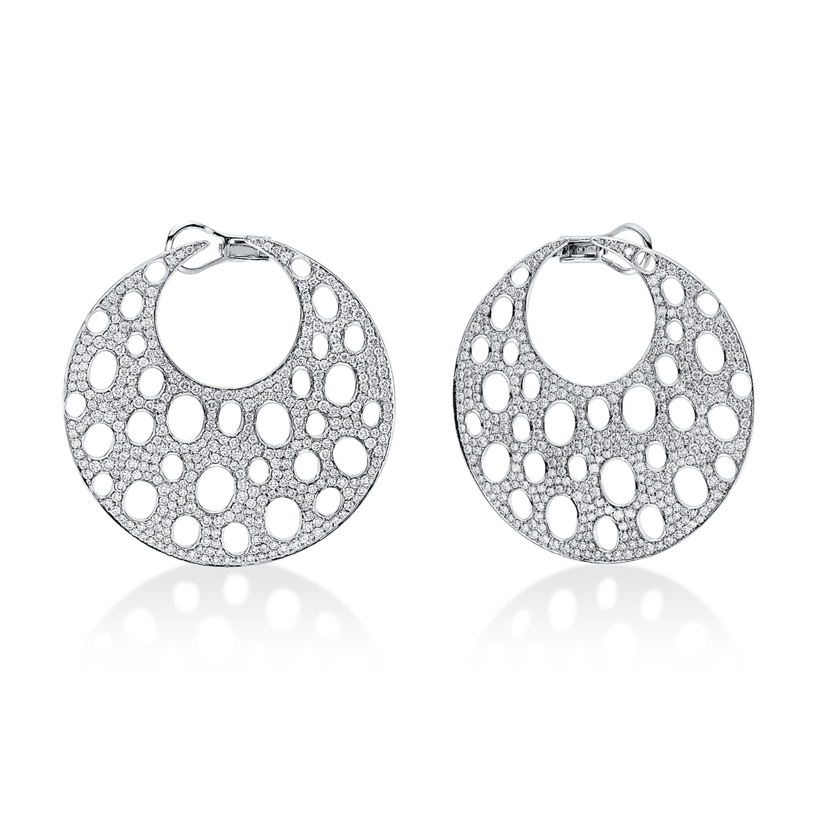 diamond full cut  exclusive earrings in white gold