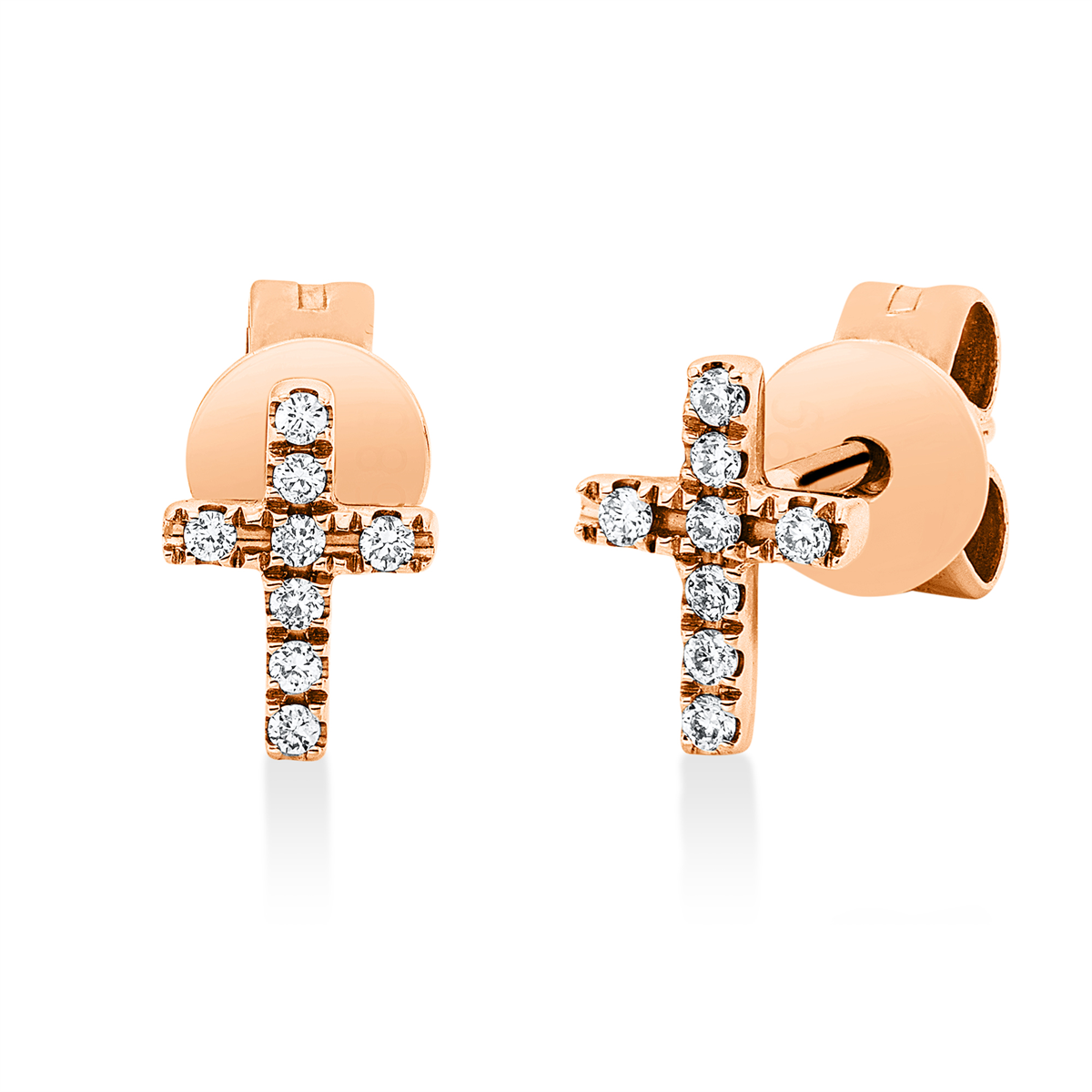 diamond full cut  ball bracelet studs in red gold