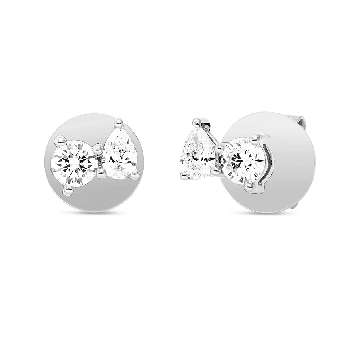 diamond full cut  modern woman studs in white gold