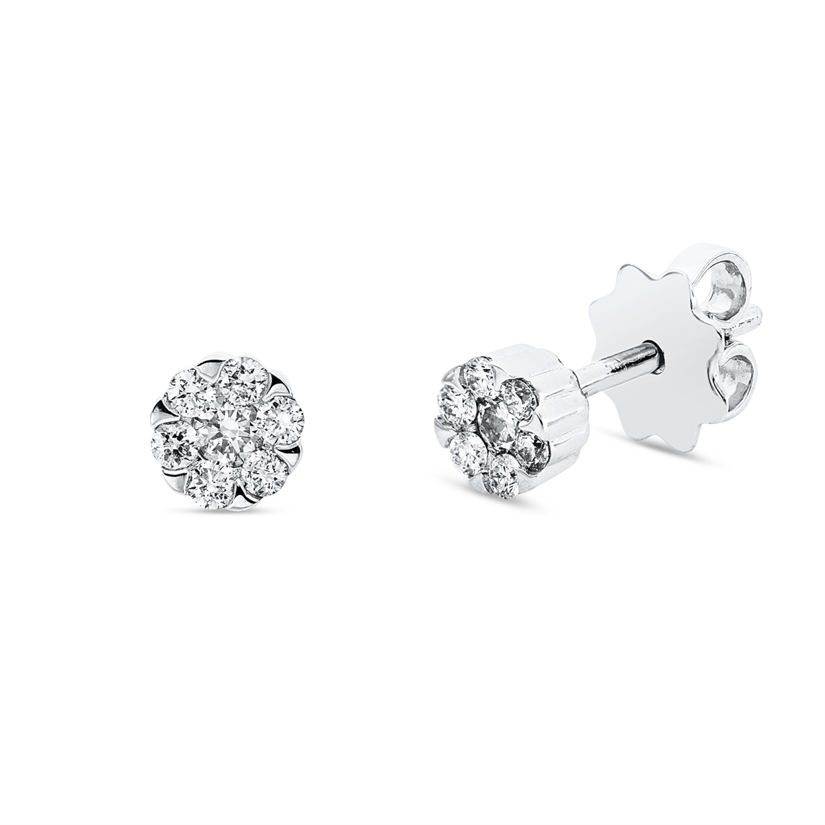 diamond full cut  illusion classic studs in white gold