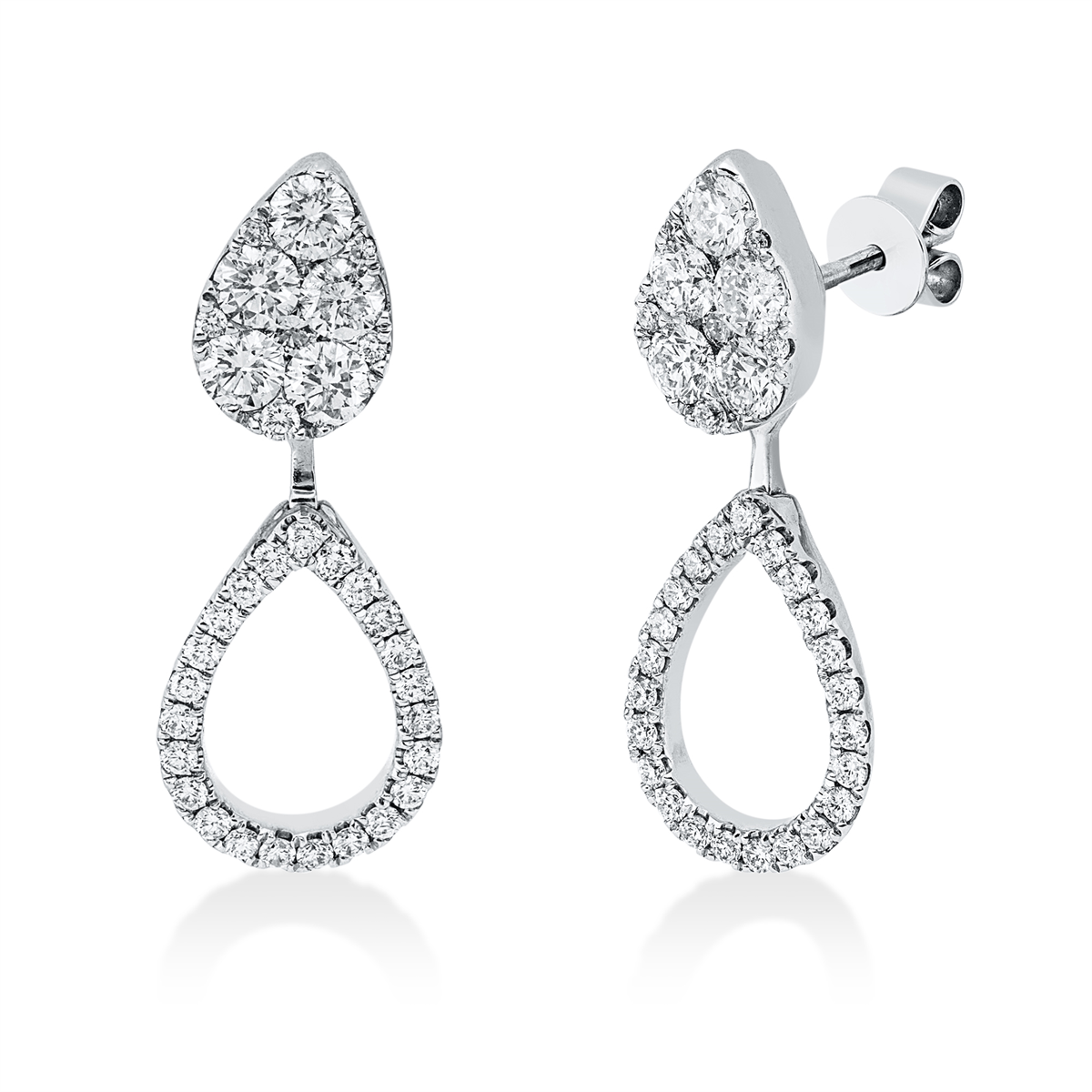 diamond full cut  illusion classic studs in white gold
