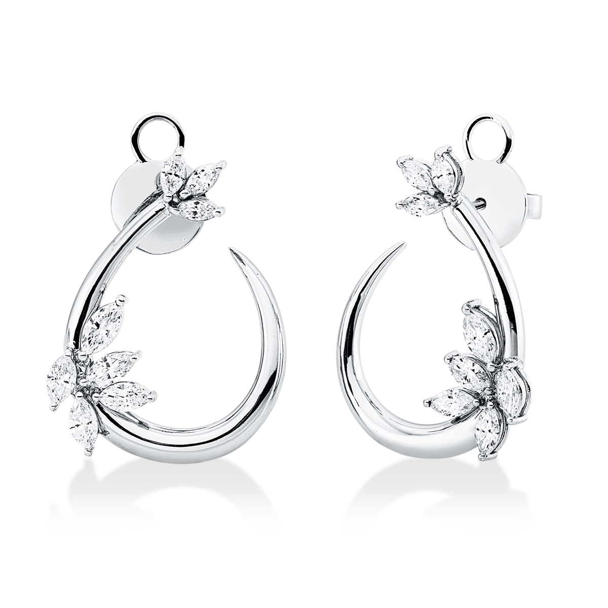 marquise  exclusive earrings in white gold
