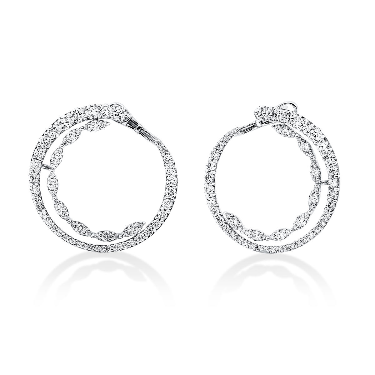 diamond full cut  exclusive earrings in white gold