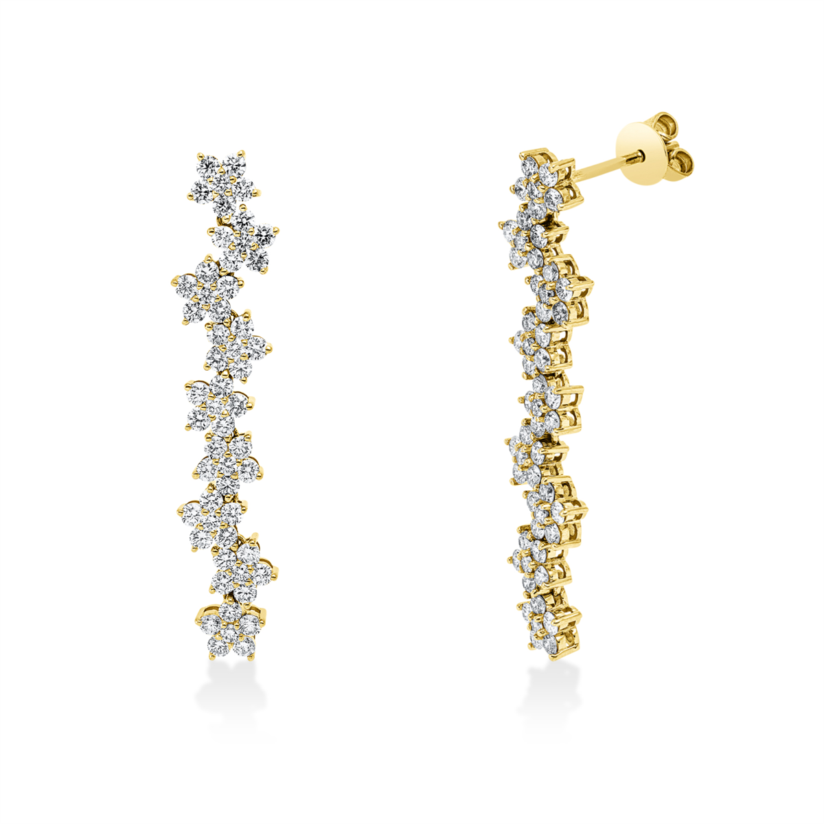diamond full cut  illusion classic earrings in red gold