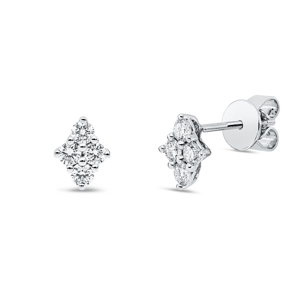 diamond full cut  illusion classic studs in white gold