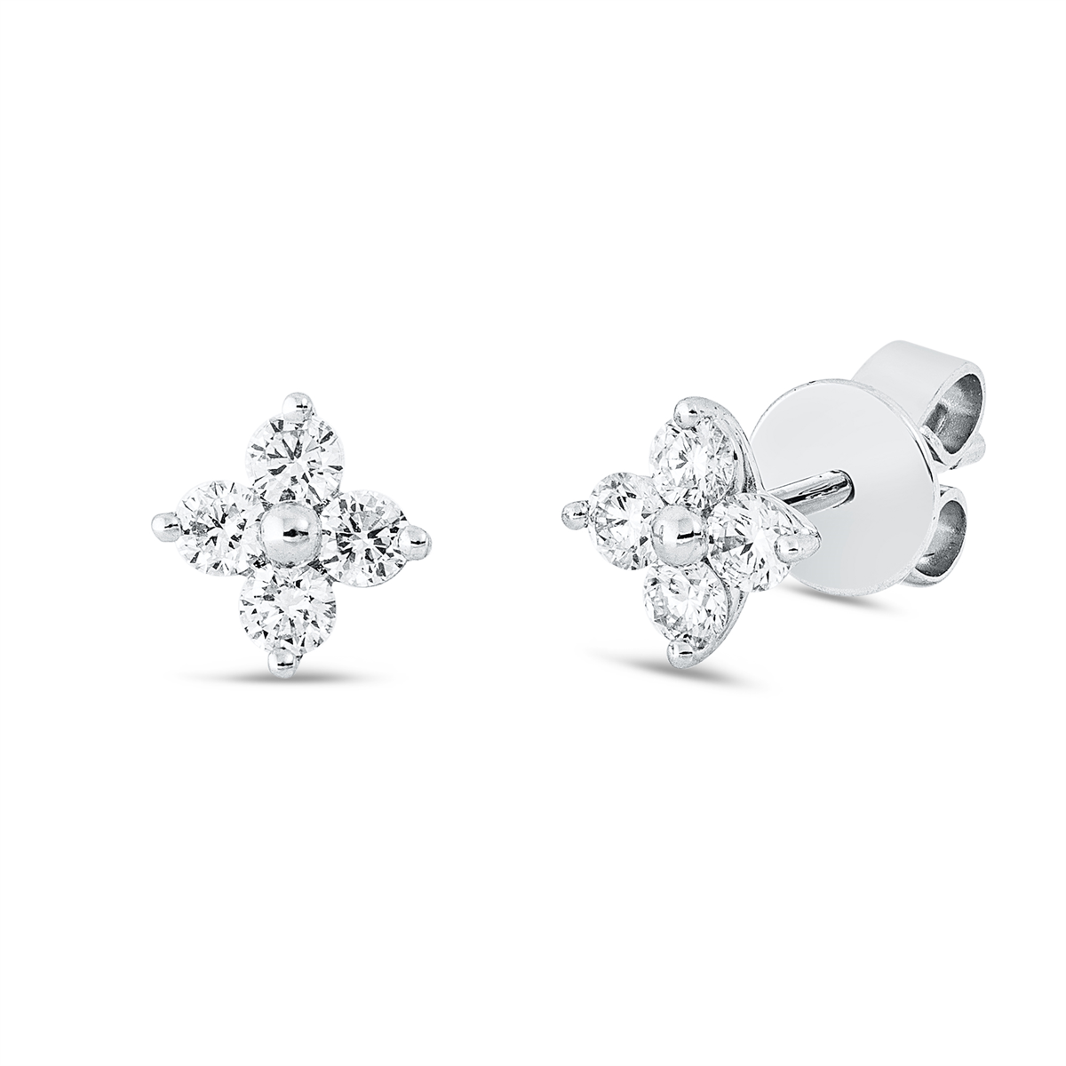 diamond full cut  illusion classic studs in white gold