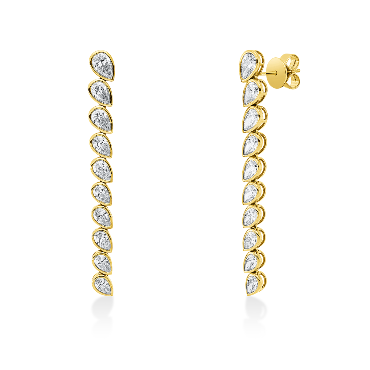 pear shape  exclusive earrings in yellow gold