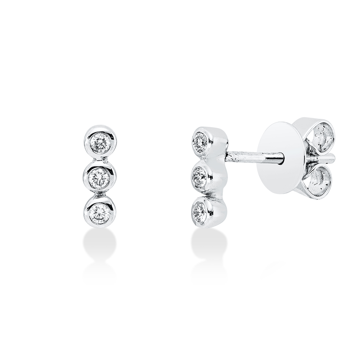 diamond full cut  modern woman studs in white gold