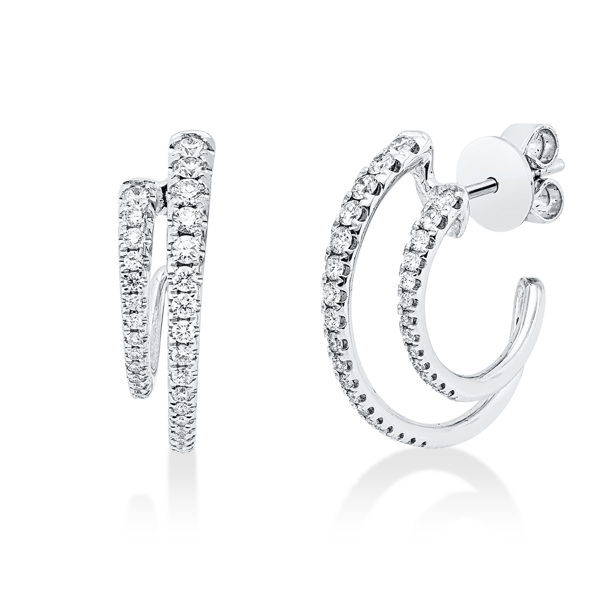 diamond full cut  modern woman studs in white gold