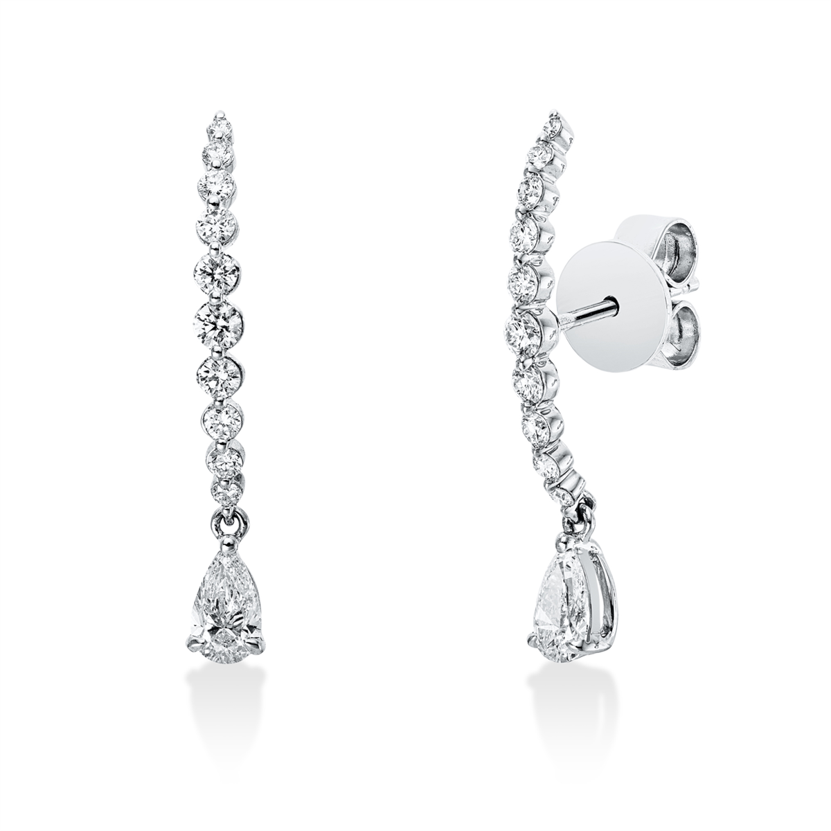 diamond full cut  modern woman studs in white gold