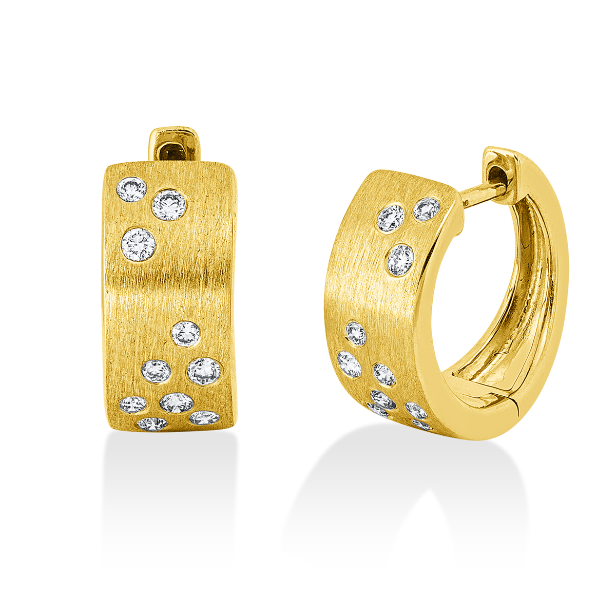 diamond full cut  multi-stone hoops & huggies in yellow gold