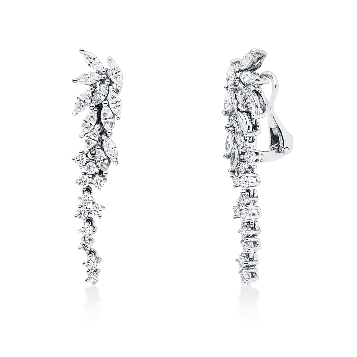diamond full cut  exclusive earrings in white gold