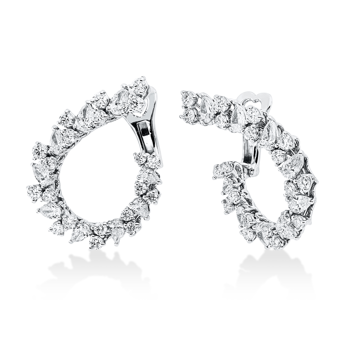 diamond full cut  exclusive hoops & huggies in white gold