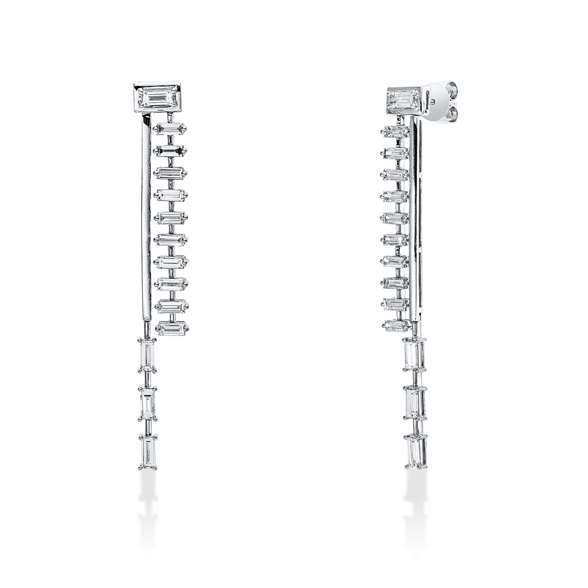 baguette  exclusive earrings in white gold