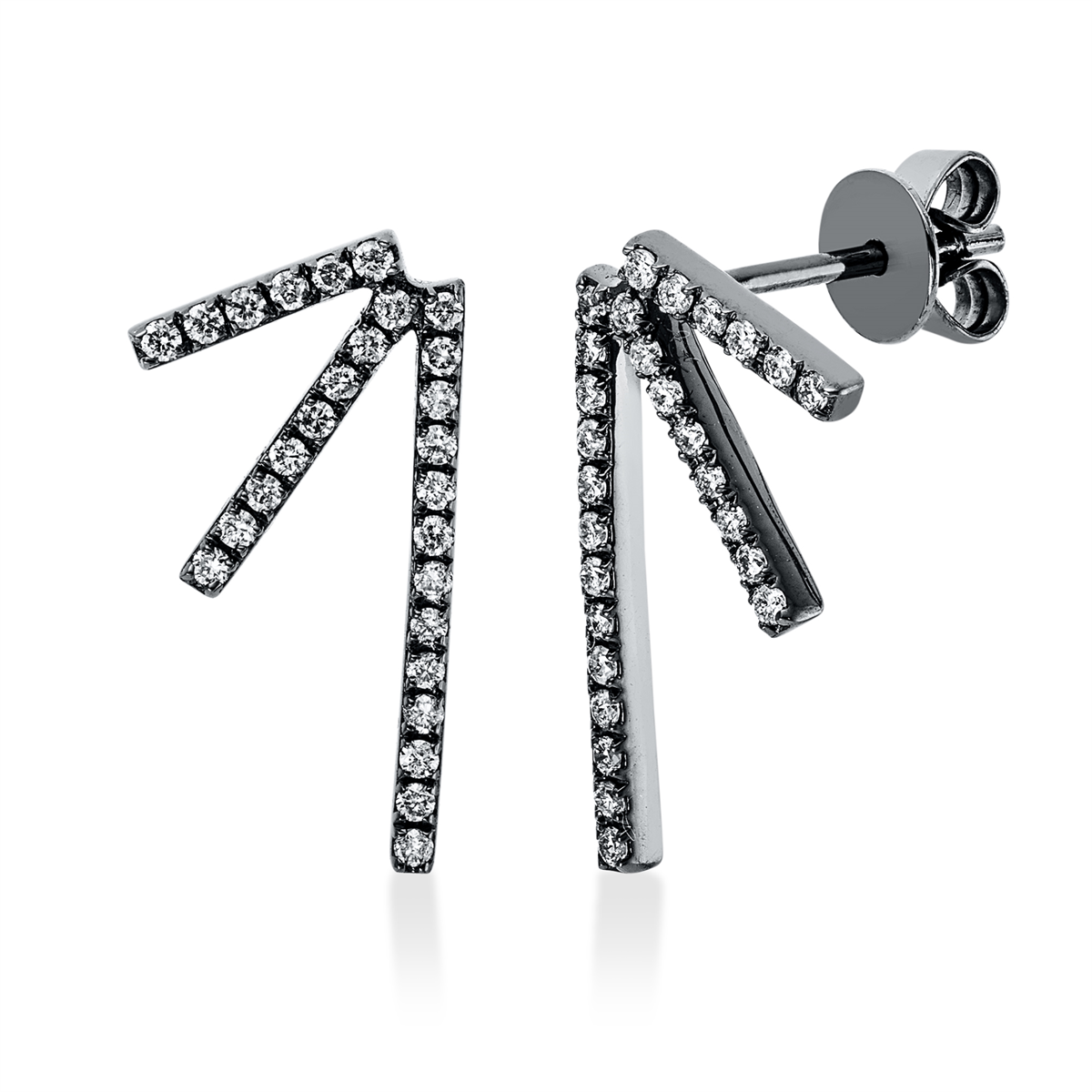 diamond full cut  modern woman studs in white gold