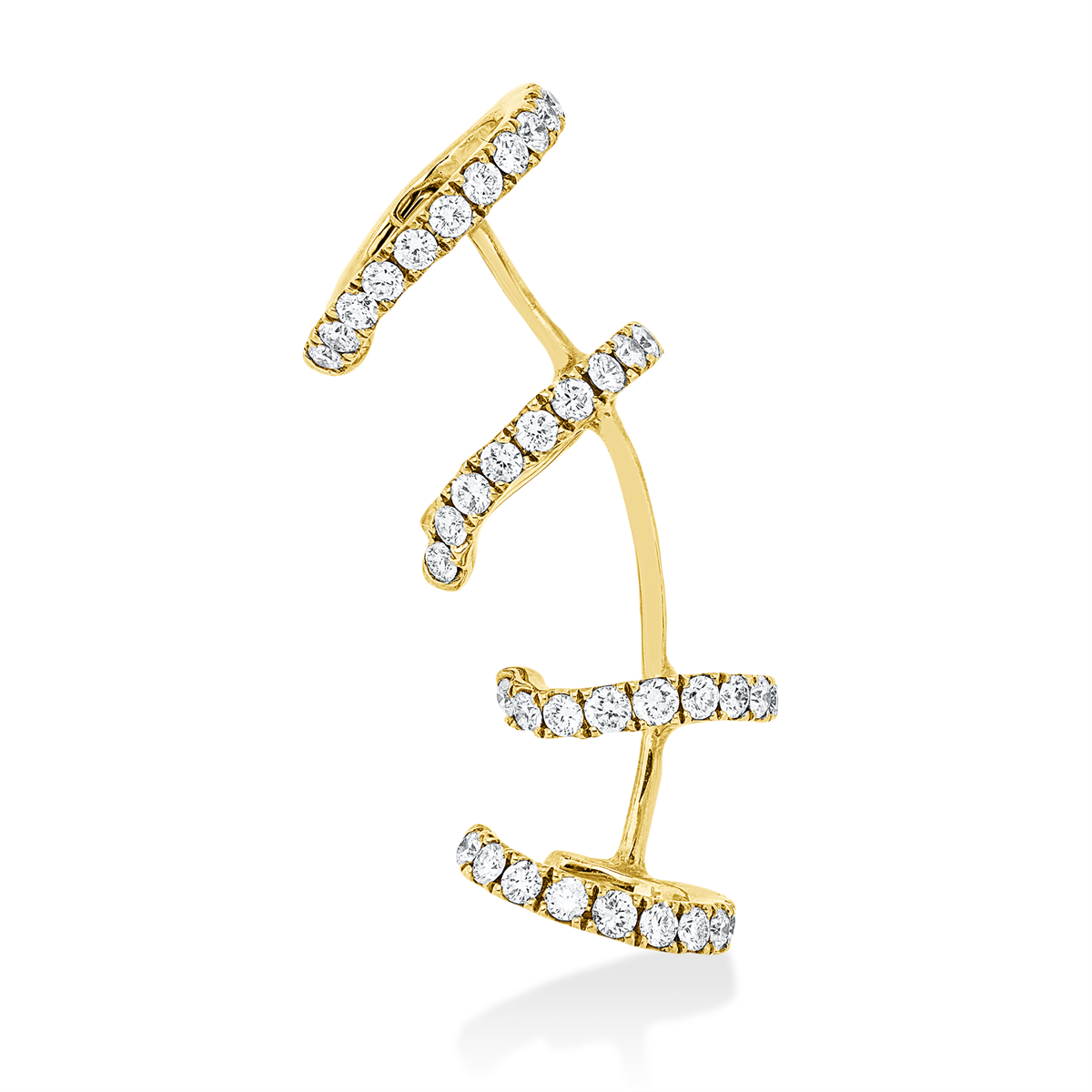 diamond full cut  modern woman hoops & huggies in yellow gold