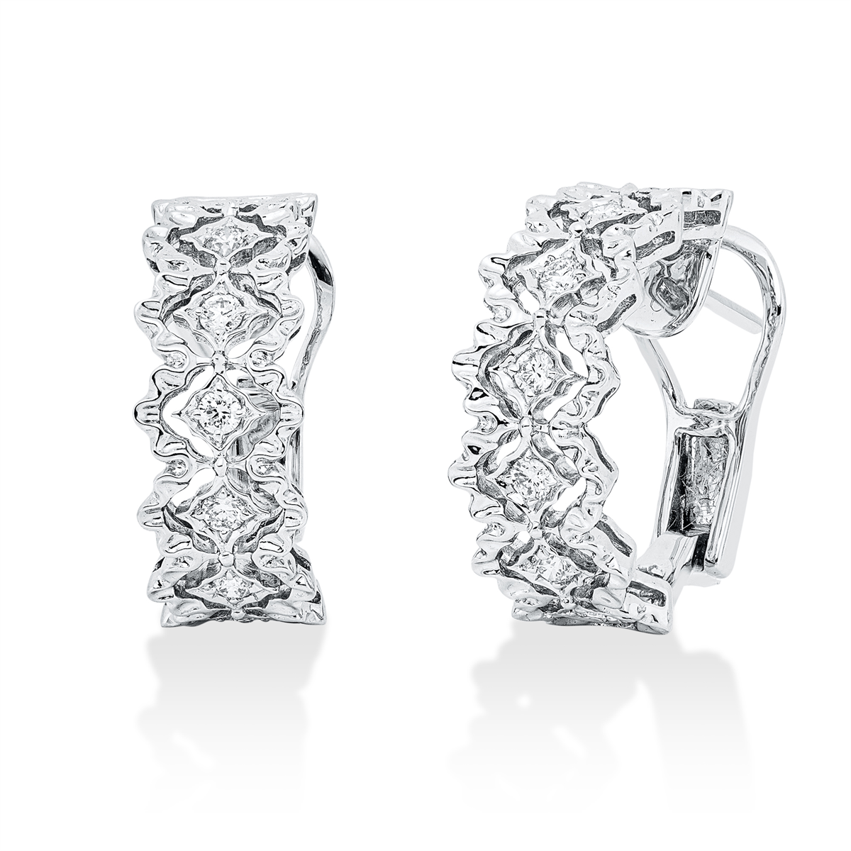 diamond full cut  multi-stone hoops & huggies in white gold