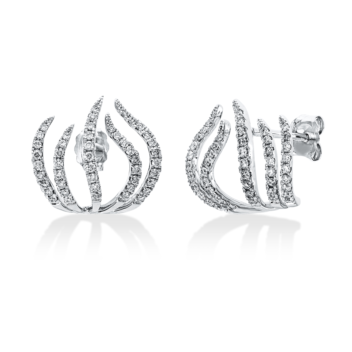 diamond full cut  modern woman studs in white gold
