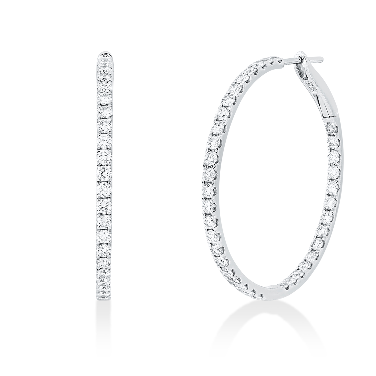 diamond full cut  multi-stone hoops & huggies in white gold