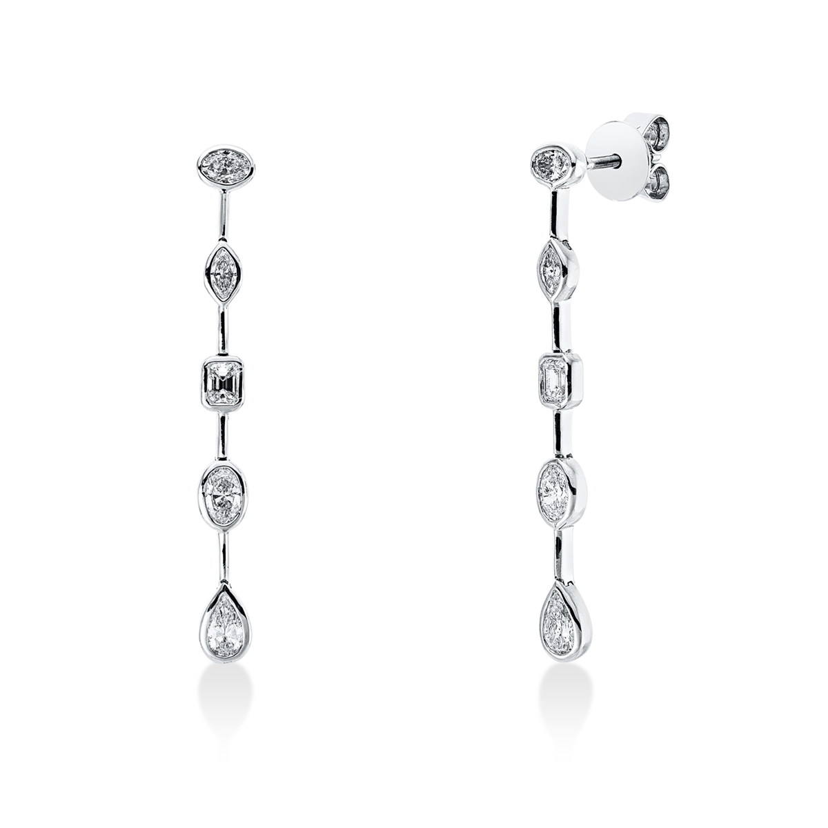 oval  exclusive earrings in white gold