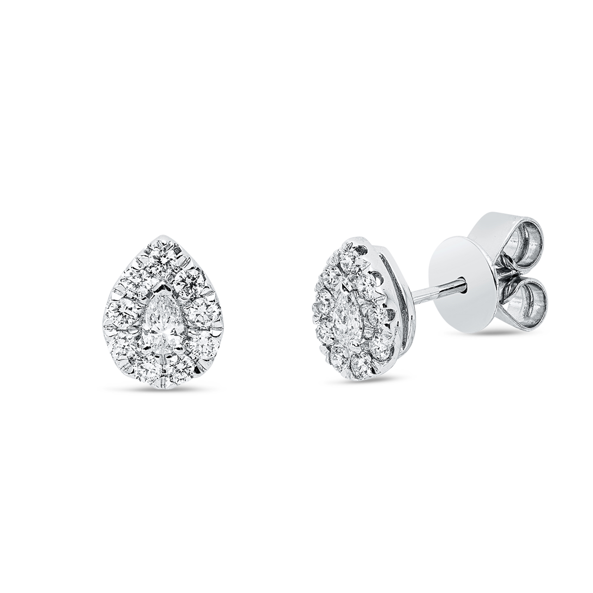 diamond full cut  illusion classic studs in white gold