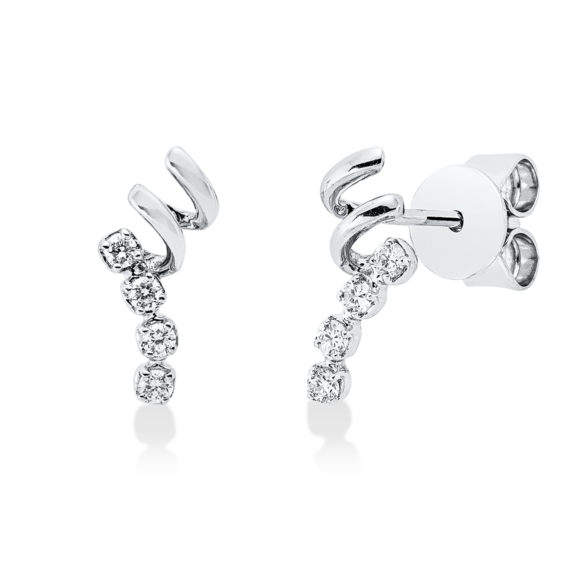 diamond full cut  modern woman earrings in white gold