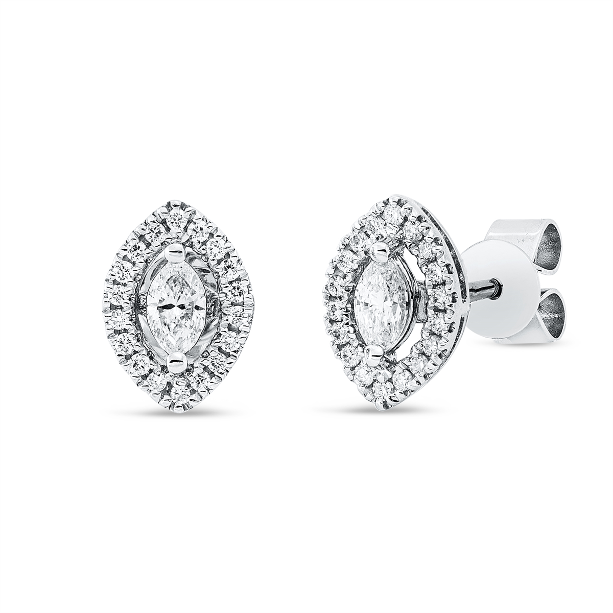 diamond full cut  modern woman studs in white gold