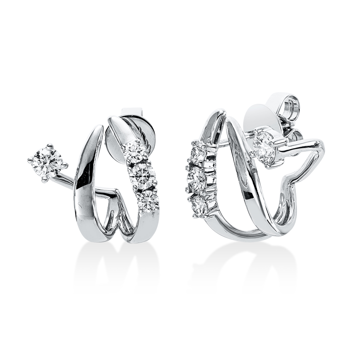 diamond full cut  modern woman studs in white gold