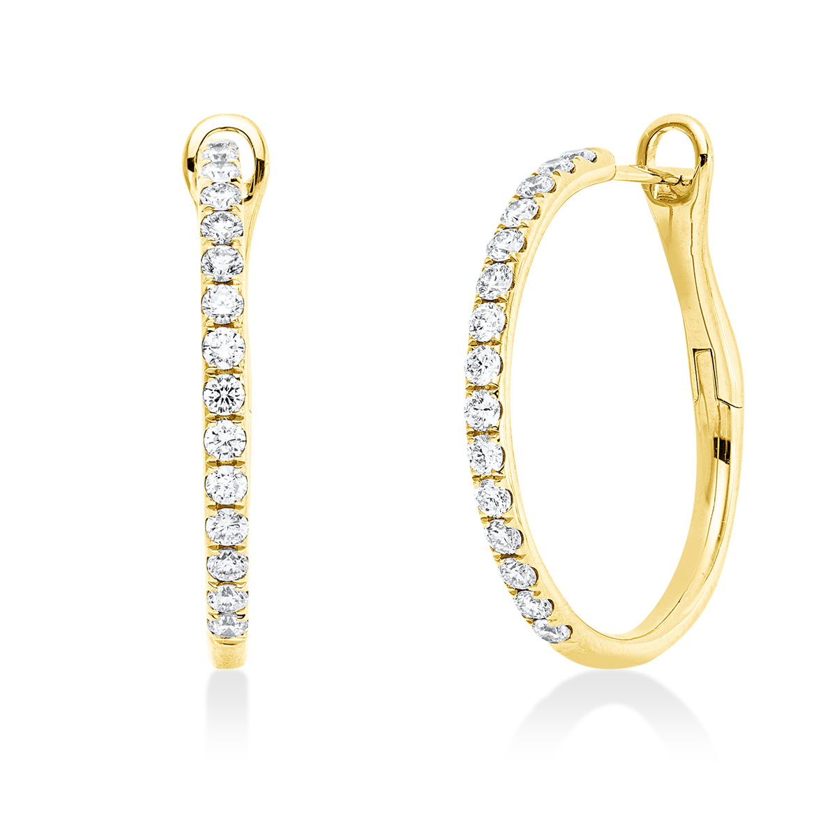 diamond full cut  multi-stone hoops & huggies in yellow gold