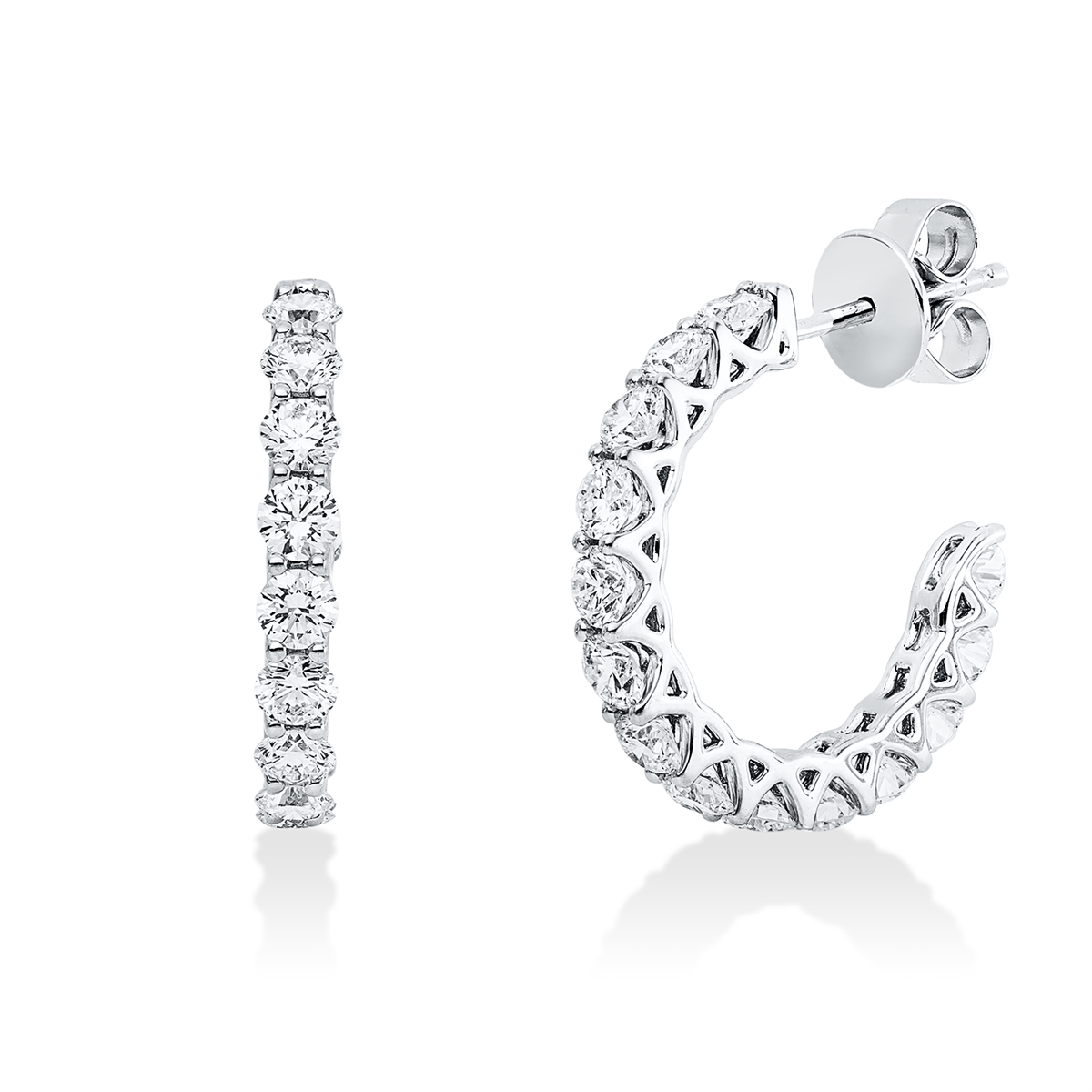 diamond full cut  multi-stone studs in white gold