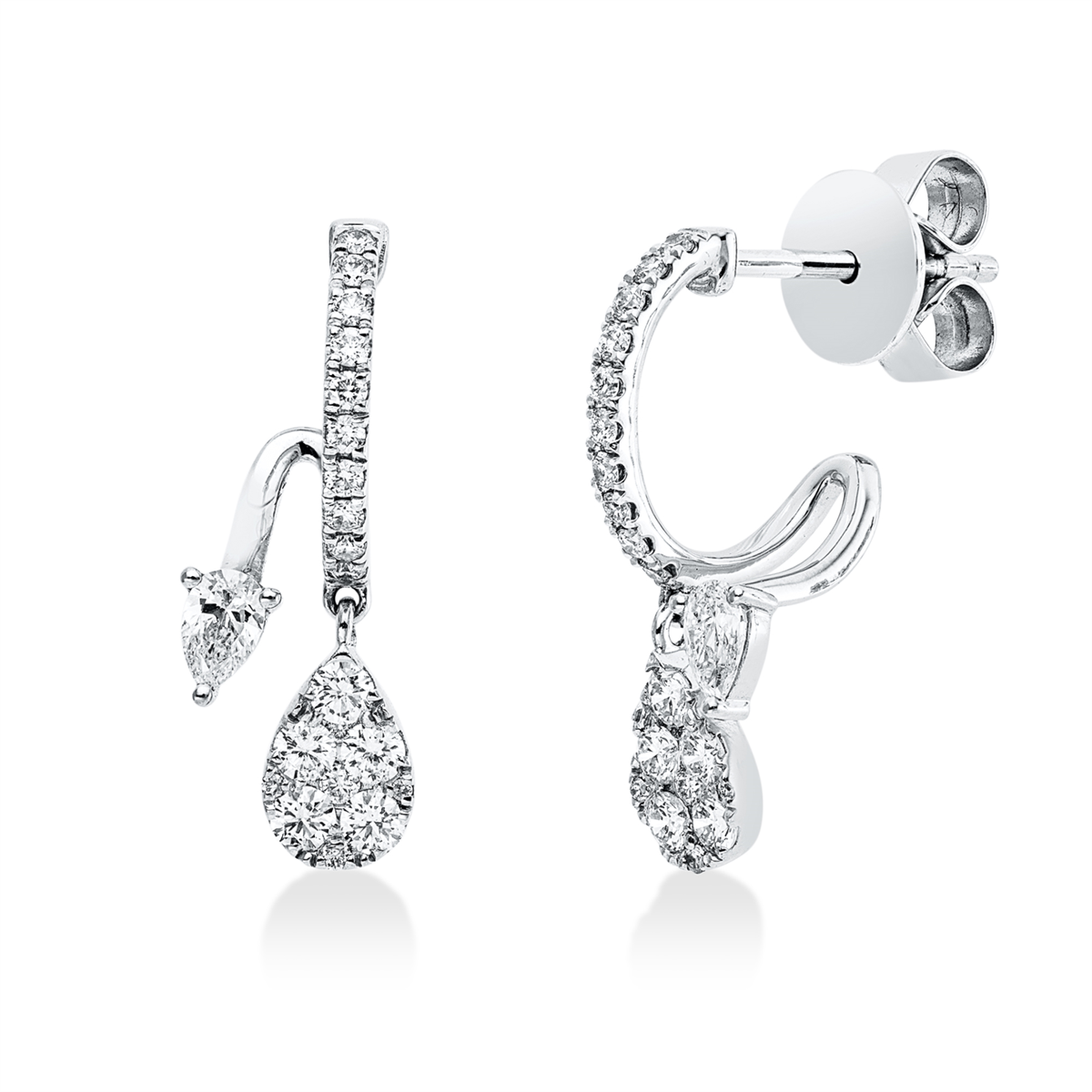 diamond full cut  multi-stone studs in white gold