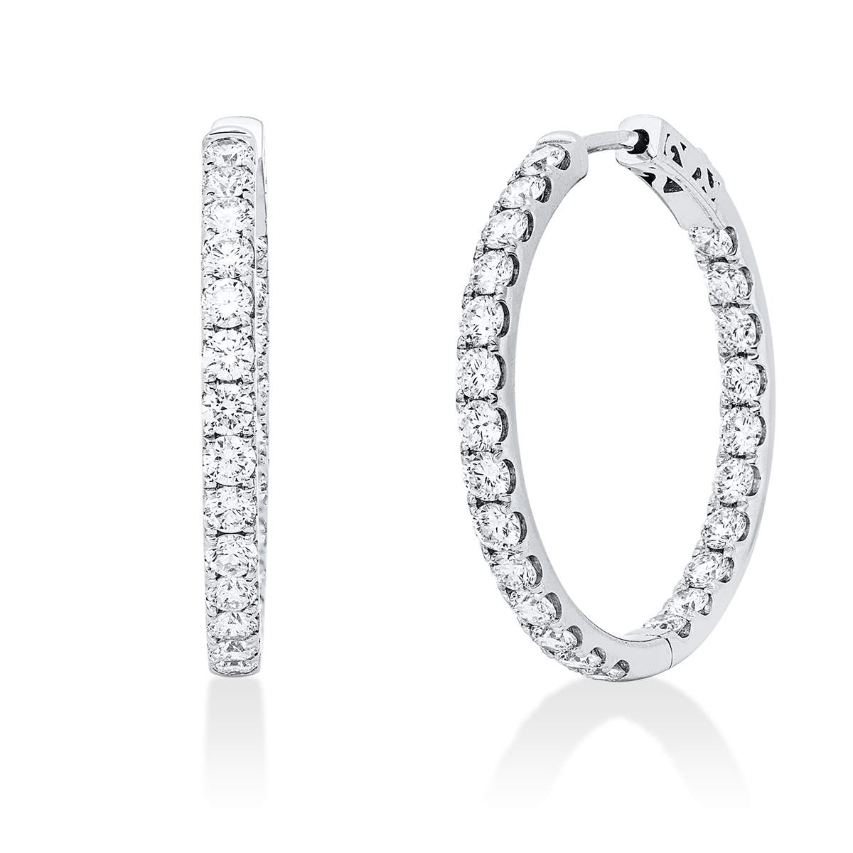 diamond full cut  multi-stone hoops & huggies in white gold