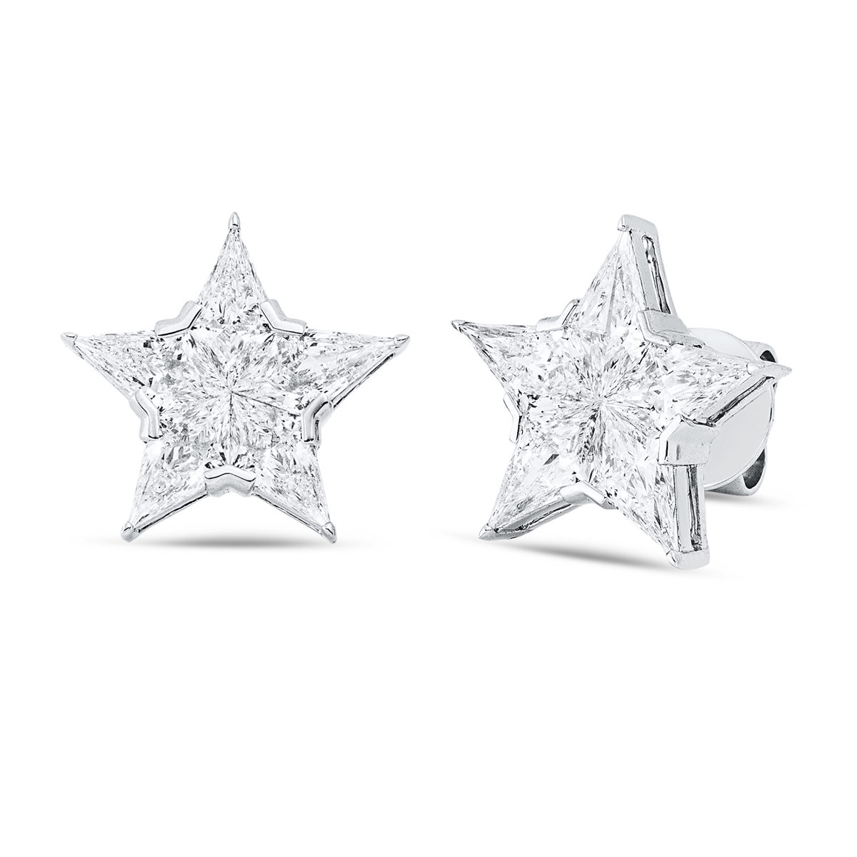 fantasy-cut  illusion classic studs in white gold