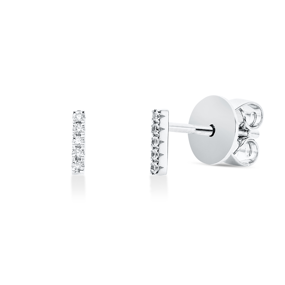 diamond full cut  modern woman studs in white gold