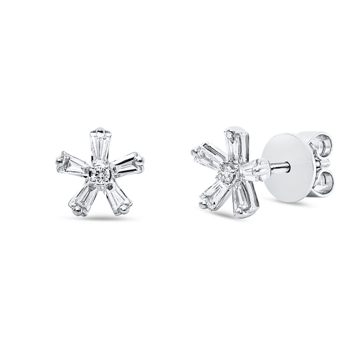 taper  modern woman studs in white gold