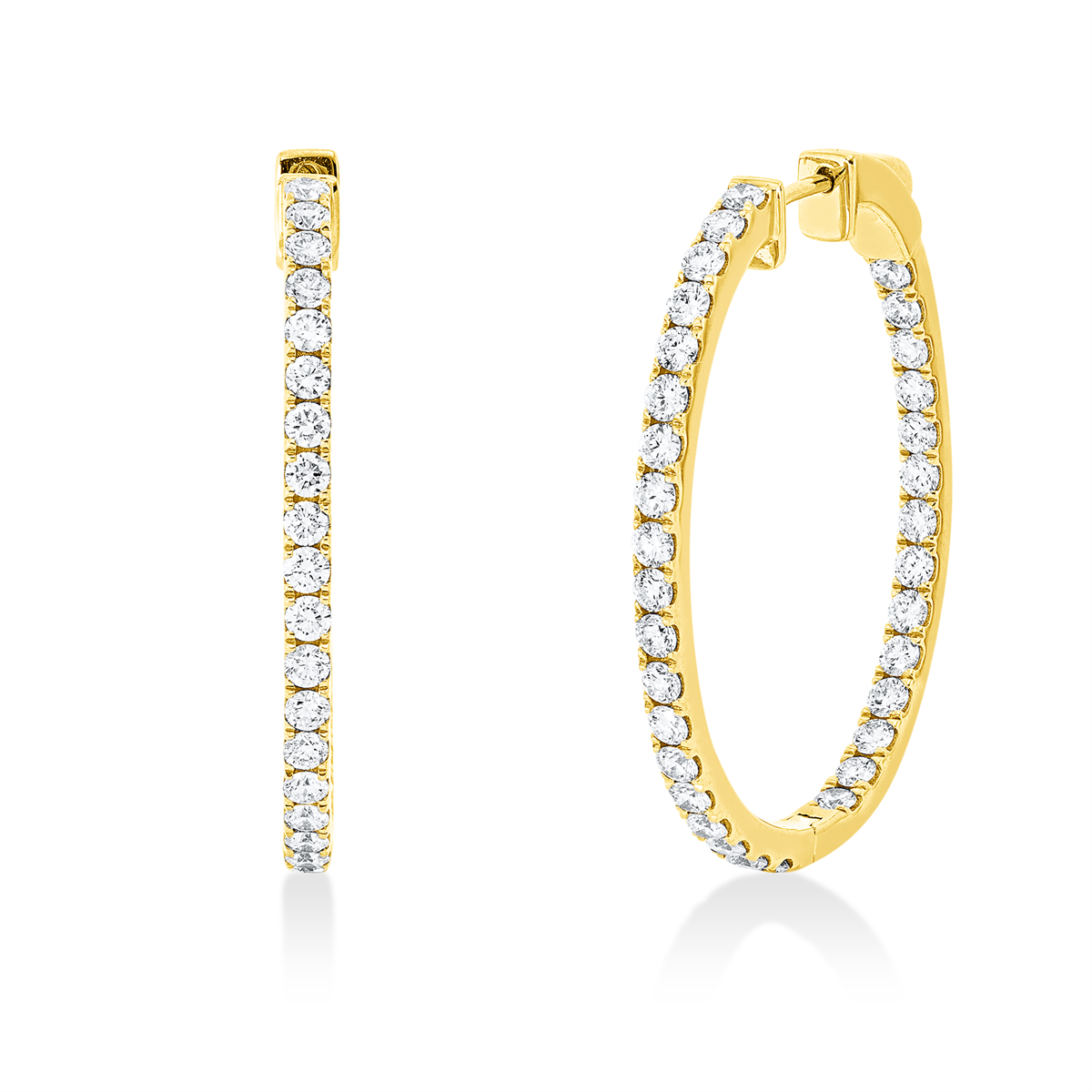 diamond full cut  multi-stone hoops & huggies in yellow gold