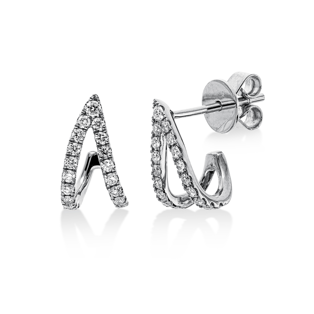 diamond full cut  modern woman studs in white gold